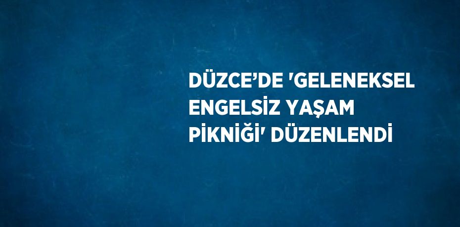 DÜZCE’DE 'GELENEKSEL ENGELSİZ YAŞAM PİKNİĞİ' DÜZENLENDİ