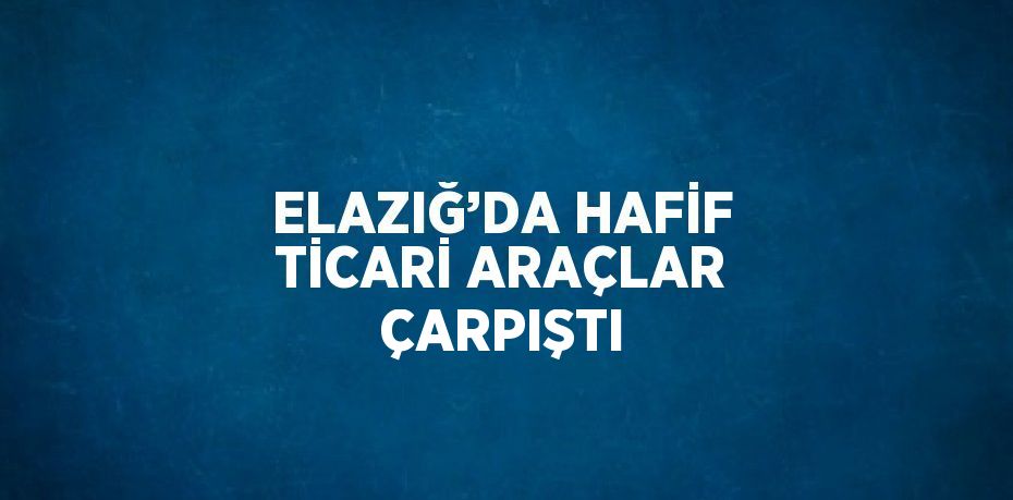 ELAZIĞ’DA HAFİF TİCARİ ARAÇLAR ÇARPIŞTI