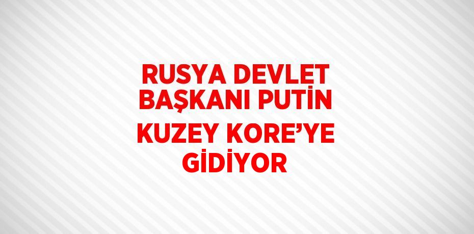 RUSYA DEVLET BAŞKANI PUTİN KUZEY KORE’YE GİDİYOR