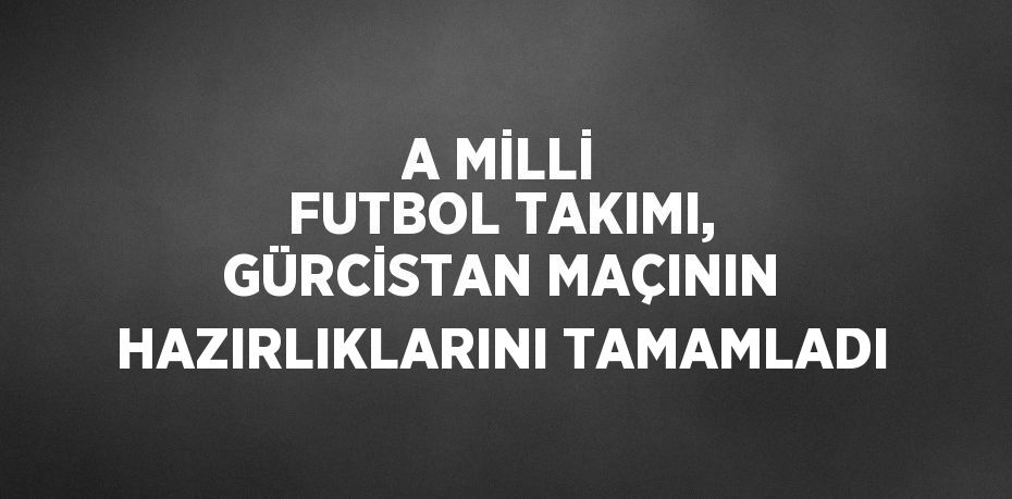 A MİLLİ FUTBOL TAKIMI, GÜRCİSTAN MAÇININ HAZIRLIKLARINI TAMAMLADI