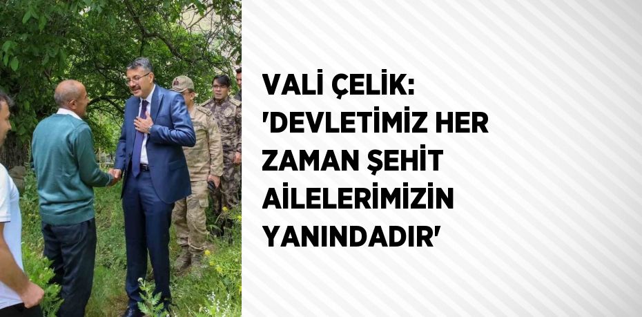 VALİ ÇELİK: 'DEVLETİMİZ HER ZAMAN ŞEHİT AİLELERİMİZİN YANINDADIR'