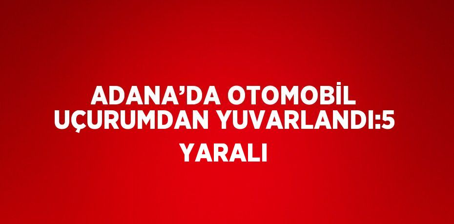 ADANA’DA OTOMOBİL UÇURUMDAN YUVARLANDI:5 YARALI