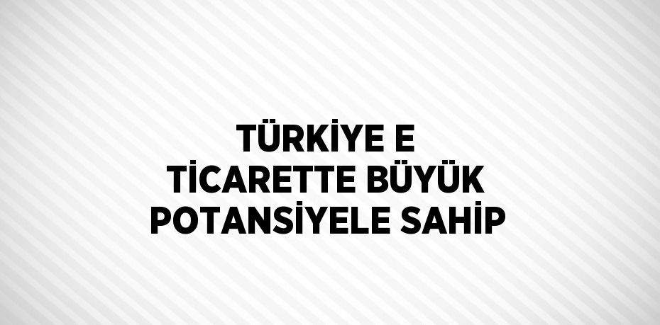 TÜRKİYE E TİCARETTE BÜYÜK POTANSİYELE SAHİP