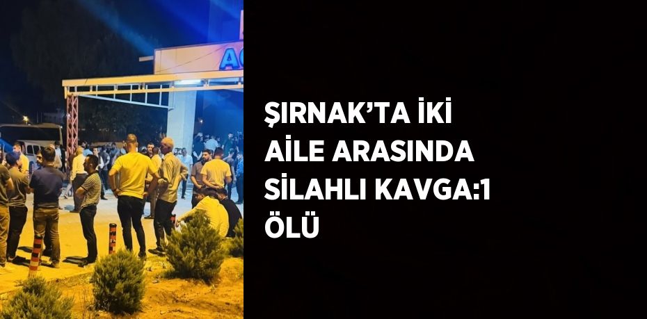 ŞIRNAK’TA İKİ AİLE ARASINDA SİLAHLI KAVGA:1 ÖLÜ