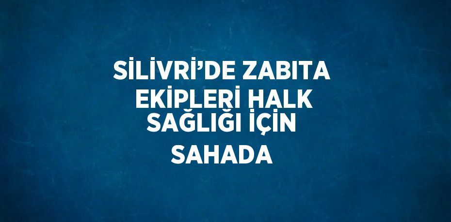 SİLİVRİ’DE ZABITA EKİPLERİ HALK SAĞLIĞI İÇİN SAHADA