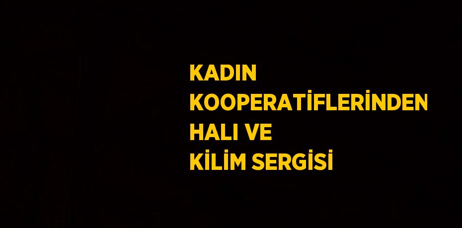 KADIN KOOPERATİFLERİNDEN HALI VE KİLİM SERGİSİ