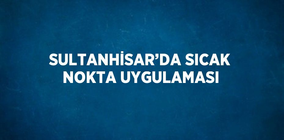 SULTANHİSAR’DA SICAK NOKTA UYGULAMASI
