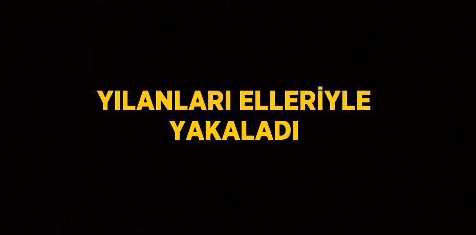 YILANLARI ELLERİYLE YAKALADI