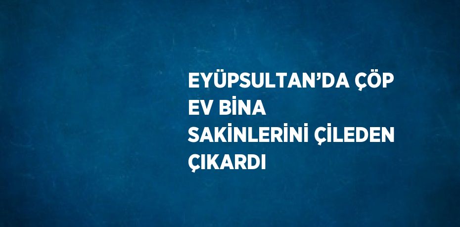 EYÜPSULTAN’DA ÇÖP EV BİNA SAKİNLERİNİ ÇİLEDEN ÇIKARDI