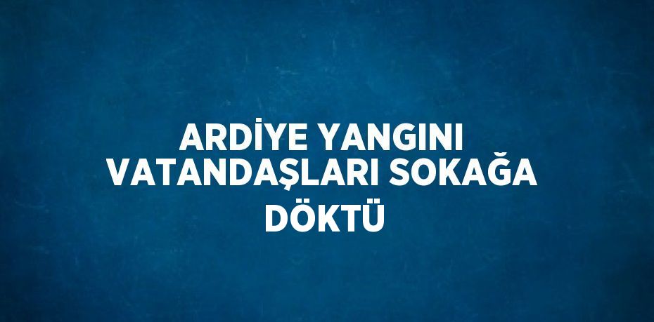 ARDİYE YANGINI VATANDAŞLARI SOKAĞA DÖKTÜ