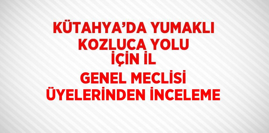 KÜTAHYA’DA YUMAKLI KOZLUCA YOLU İÇİN İL GENEL MECLİSİ ÜYELERİNDEN İNCELEME