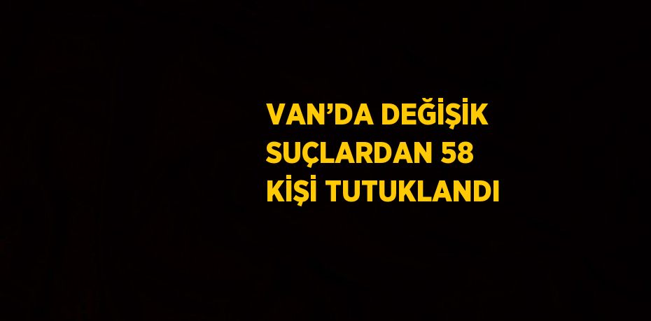VAN’DA DEĞİŞİK SUÇLARDAN 58 KİŞİ TUTUKLANDI