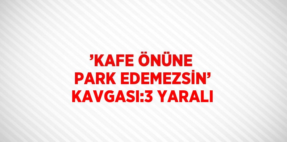 ’KAFE ÖNÜNE PARK EDEMEZSİN’ KAVGASI:3 YARALI