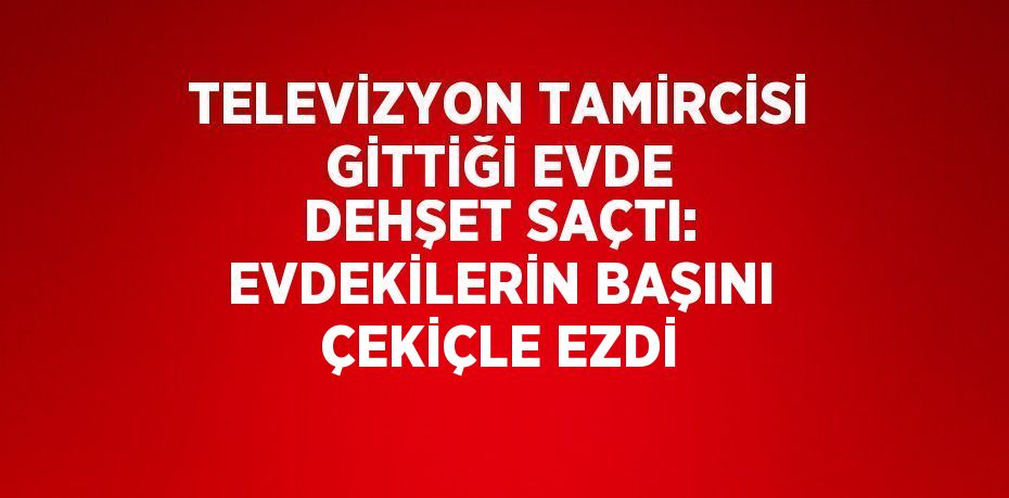 TELEVİZYON TAMİRCİSİ GİTTİĞİ EVDE DEHŞET SAÇTI: EVDEKİLERİN BAŞINI ÇEKİÇLE EZDİ