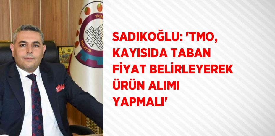 SADIKOĞLU: 'TMO, KAYISIDA TABAN FİYAT BELİRLEYEREK ÜRÜN ALIMI YAPMALI'