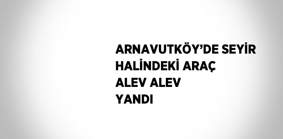 ARNAVUTKÖY’DE SEYİR HALİNDEKİ ARAÇ ALEV ALEV YANDI
