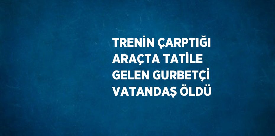 TRENİN ÇARPTIĞI ARAÇTA TATİLE GELEN GURBETÇİ VATANDAŞ ÖLDÜ