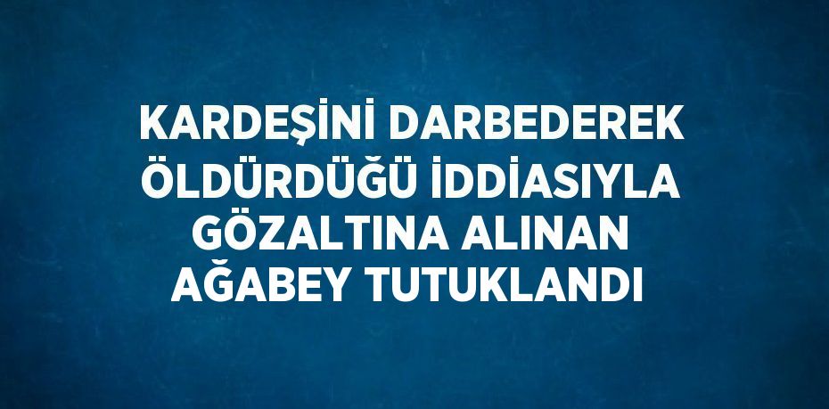 KARDEŞİNİ DARBEDEREK ÖLDÜRDÜĞÜ İDDİASIYLA GÖZALTINA ALINAN AĞABEY TUTUKLANDI