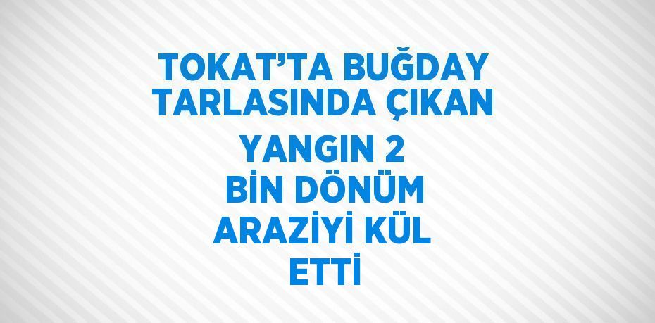 TOKAT’TA BUĞDAY TARLASINDA ÇIKAN YANGIN 2 BİN DÖNÜM ARAZİYİ KÜL ETTİ