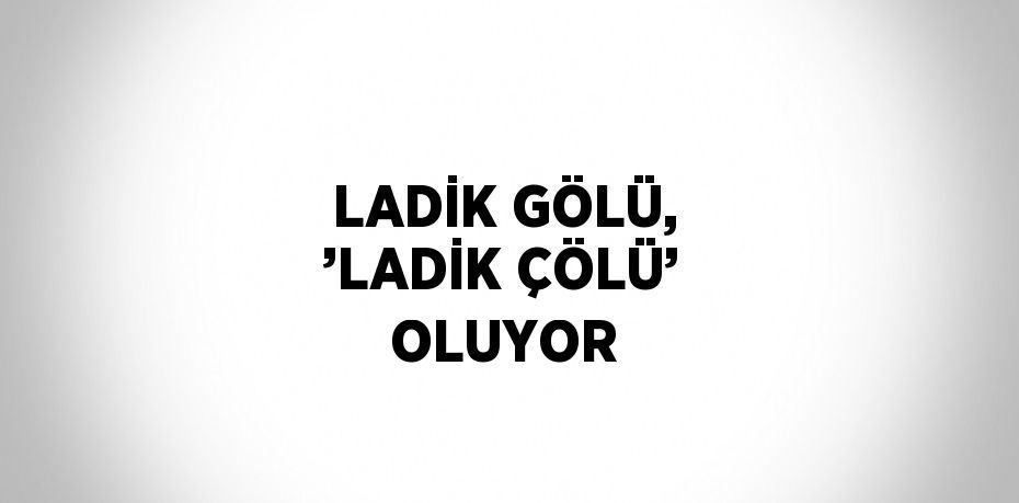 LADİK GÖLÜ, ’LADİK ÇÖLÜ’ OLUYOR