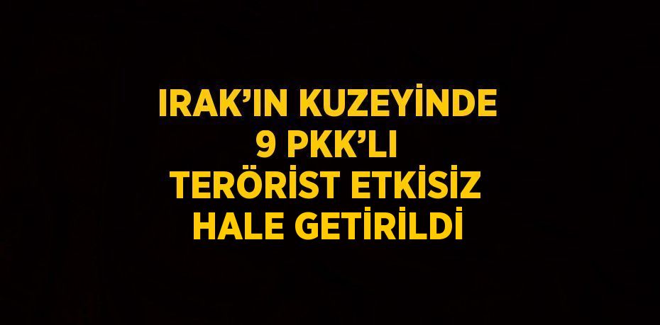 IRAK’IN KUZEYİNDE 9 PKK’LI TERÖRİST ETKİSİZ HALE GETİRİLDİ