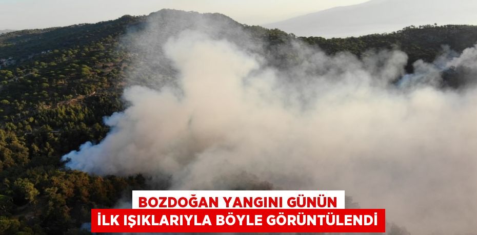 BOZDOĞAN YANGINI GÜNÜN İLK IŞIKLARIYLA BÖYLE GÖRÜNTÜLENDİ