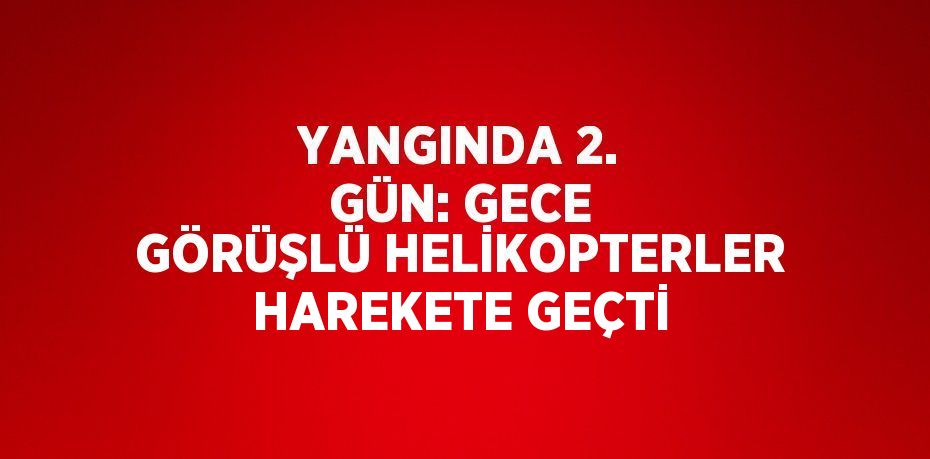 YANGINDA 2. GÜN: GECE GÖRÜŞLÜ HELİKOPTERLER HAREKETE GEÇTİ