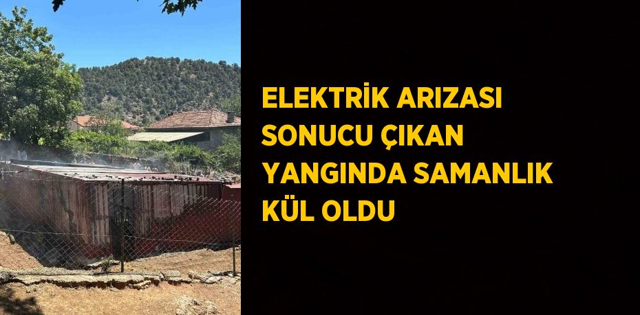 ELEKTRİK ARIZASI SONUCU ÇIKAN YANGINDA SAMANLIK KÜL OLDU