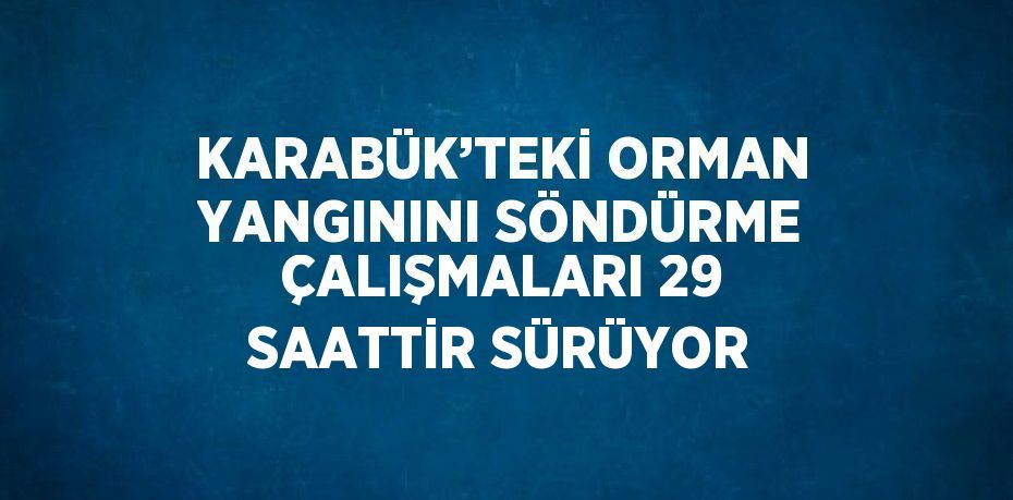 KARABÜK’TEKİ ORMAN YANGININI SÖNDÜRME ÇALIŞMALARI 29 SAATTİR SÜRÜYOR