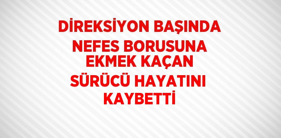 DİREKSİYON BAŞINDA NEFES BORUSUNA EKMEK KAÇAN SÜRÜCÜ HAYATINI KAYBETTİ