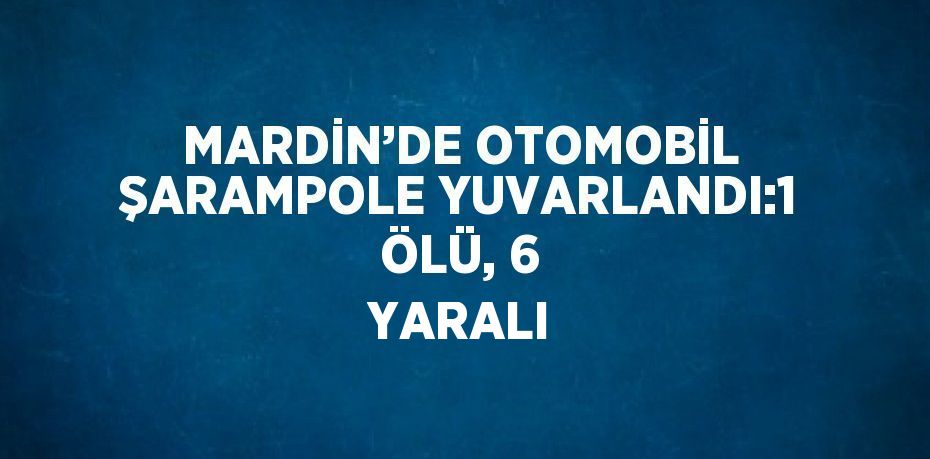 MARDİN’DE OTOMOBİL ŞARAMPOLE YUVARLANDI:1 ÖLÜ, 6 YARALI