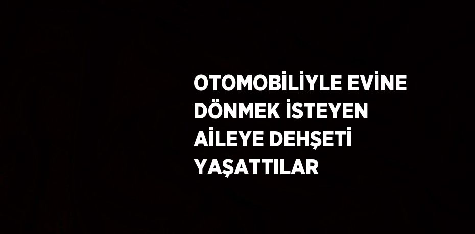 OTOMOBİLİYLE EVİNE DÖNMEK İSTEYEN AİLEYE DEHŞETİ YAŞATTILAR