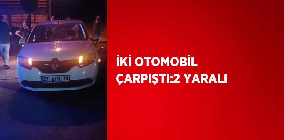 İKİ OTOMOBİL ÇARPIŞTI:2 YARALI
