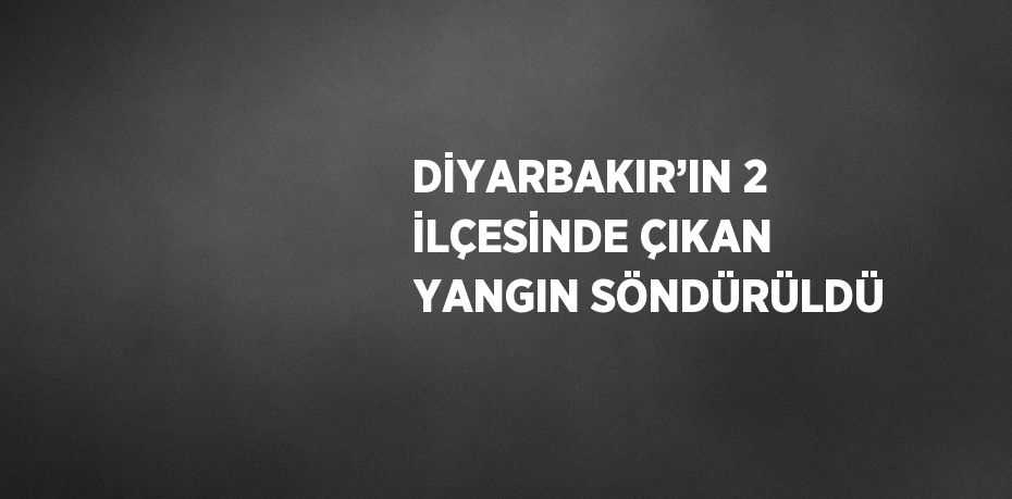 DİYARBAKIR’IN 2 İLÇESİNDE ÇIKAN YANGIN SÖNDÜRÜLDÜ