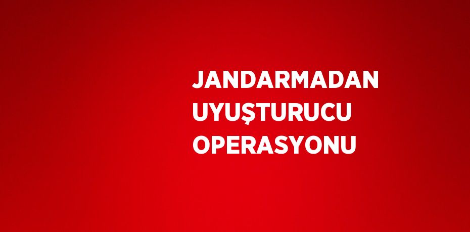 JANDARMADAN UYUŞTURUCU OPERASYONU