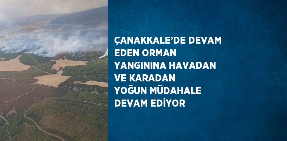 ÇANAKKALE’DE DEVAM EDEN ORMAN YANGININA HAVADAN VE KARADAN YOĞUN MÜDAHALE DEVAM EDİYOR