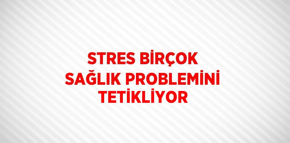 STRES BİRÇOK SAĞLIK PROBLEMİNİ TETİKLİYOR