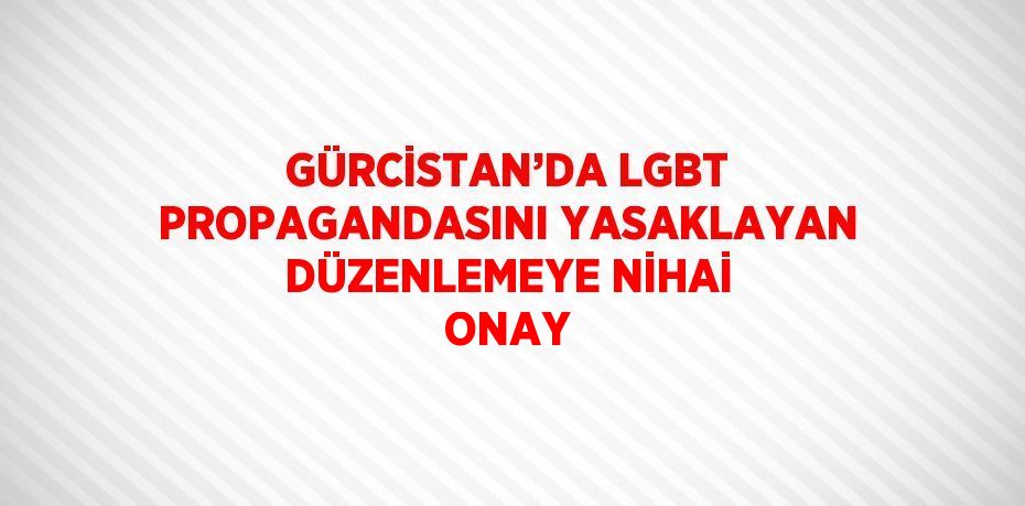 GÜRCİSTAN’DA LGBT PROPAGANDASINI YASAKLAYAN DÜZENLEMEYE NİHAİ ONAY