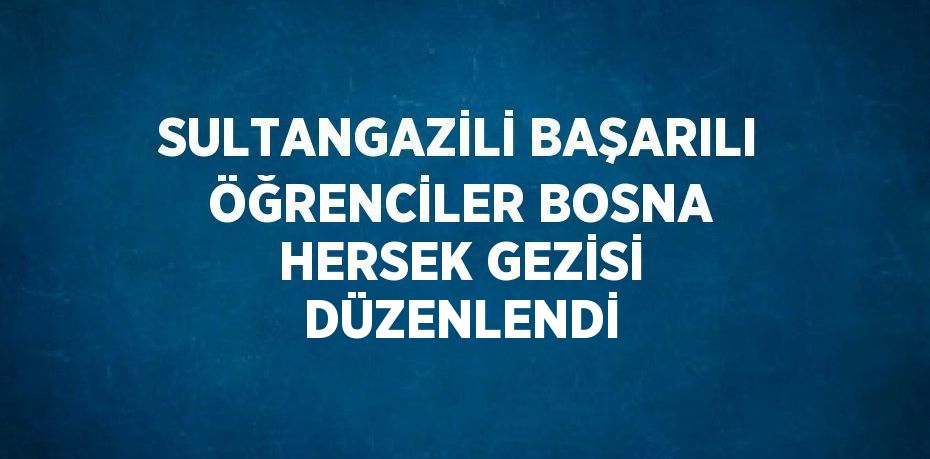 SULTANGAZİLİ BAŞARILI ÖĞRENCİLER BOSNA HERSEK GEZİSİ DÜZENLENDİ