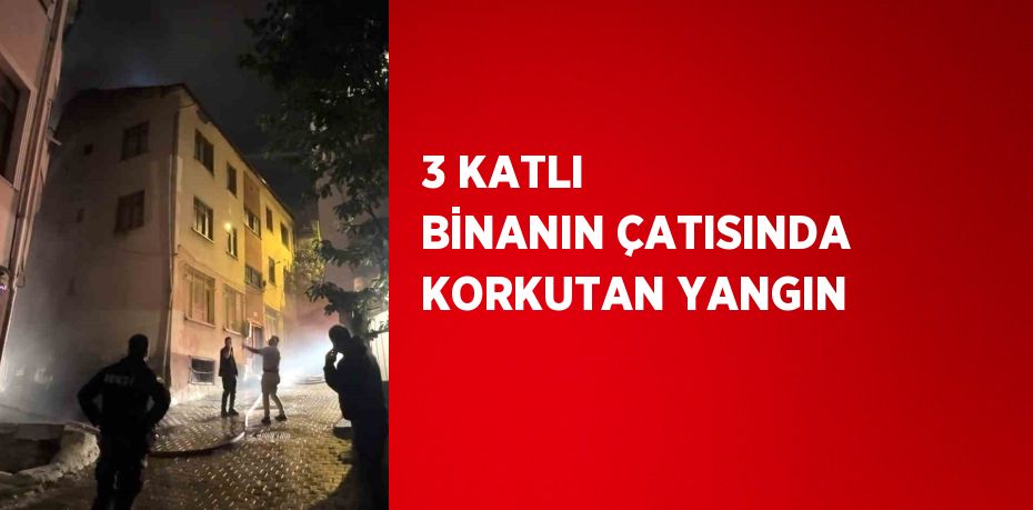 3 KATLI BİNANIN ÇATISINDA KORKUTAN YANGIN