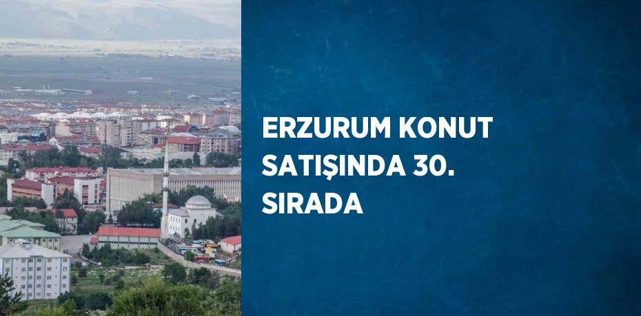 ERZURUM KONUT SATIŞINDA 30. SIRADA