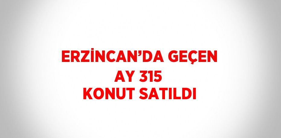 ERZİNCAN’DA GEÇEN AY 315 KONUT SATILDI