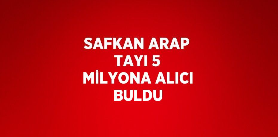 SAFKAN ARAP TAYI 5 MİLYONA ALICI BULDU