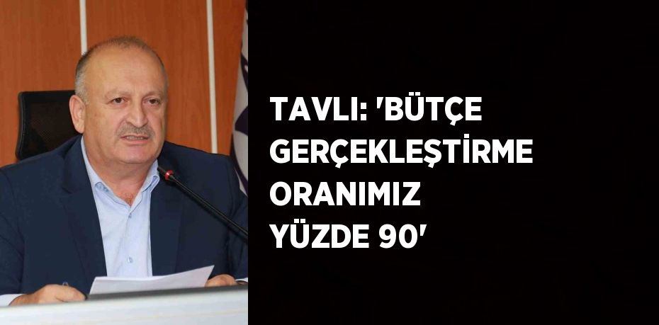 TAVLI: 'BÜTÇE GERÇEKLEŞTİRME ORANIMIZ YÜZDE 90'