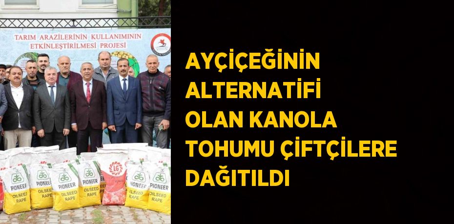 AYÇİÇEĞİNİN ALTERNATİFİ OLAN KANOLA TOHUMU ÇİFTÇİLERE DAĞITILDI