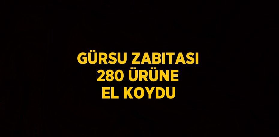 GÜRSU ZABITASI 280 ÜRÜNE EL KOYDU