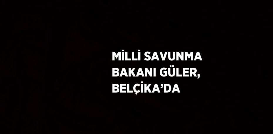 MİLLİ SAVUNMA BAKANI GÜLER, BELÇİKA’DA