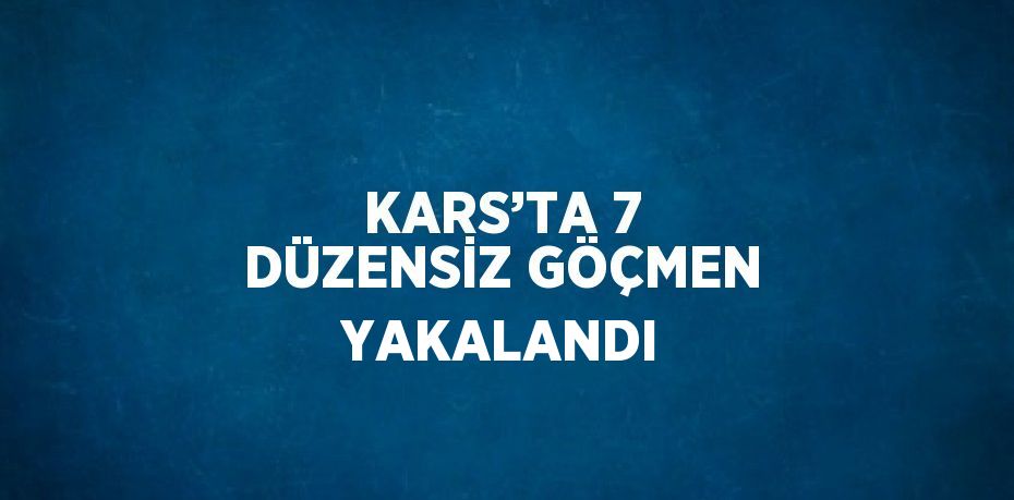 KARS’TA 7 DÜZENSİZ GÖÇMEN YAKALANDI