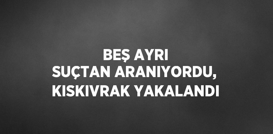 BEŞ AYRI SUÇTAN ARANIYORDU, KISKIVRAK YAKALANDI