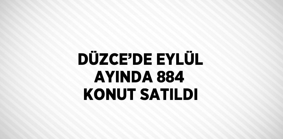 DÜZCE’DE EYLÜL AYINDA 884 KONUT SATILDI